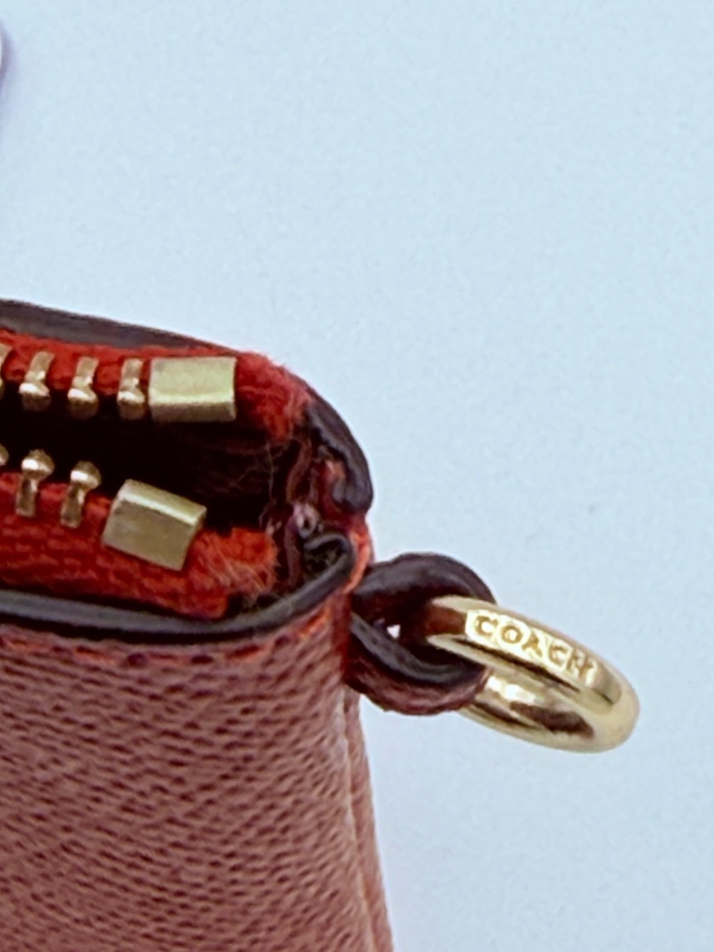 Coach Corner Zip Pebble Leather Wristlet - Picture 3 of 6